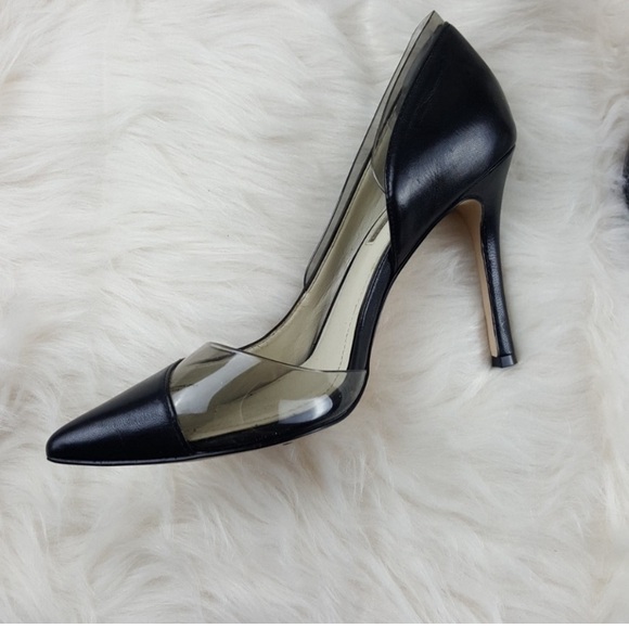 BCBG D'Orsay Heel, Black & Smoke Clear Detail, Size 6, Reposh, Party/Formal - Picture 2 of 7